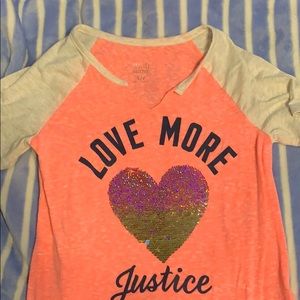 Justice Size 6/7 flip sequin shirt